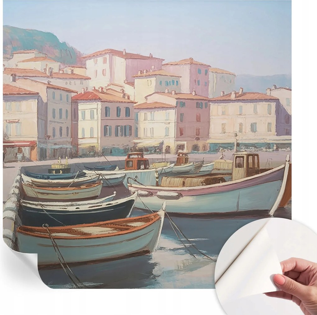 Öntapadós Stílusos Dekoratív Fotótapéta Tengerparti kikötő 250x250 cm