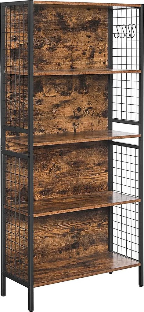 Könyvespolc, 4 szintes irodai tárolópolc, 74 x 155 x 30 cm