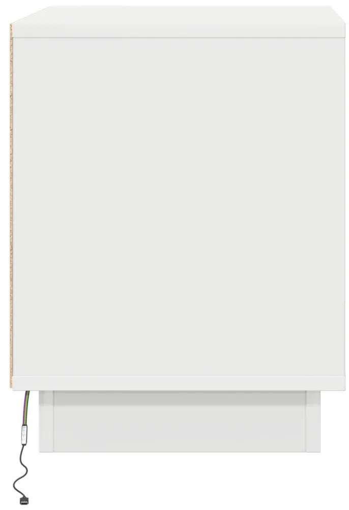 Éjjeli szekrény LED fényekkel 2 db Fehér 44x34,5x45 cm