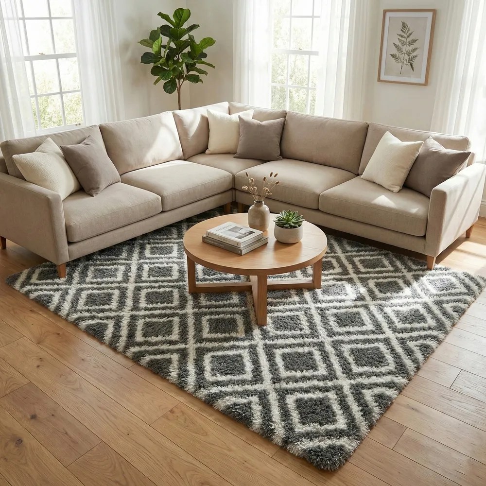 Shaggy szőnyeg Decor 100x150 cm Fekete Cube Csúszásgátló