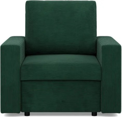 Zeus fotel, egyenes kartámasz, kordbársony, bonell töltet, zöld