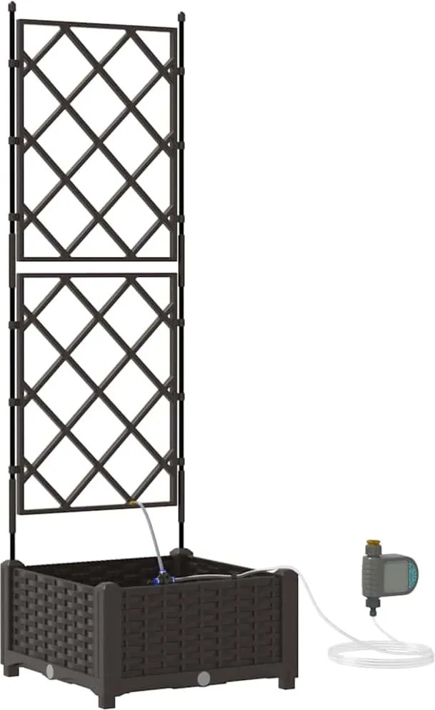 vidaXL Kerti cserép Barna 40 x 40 x 126 cm Acél