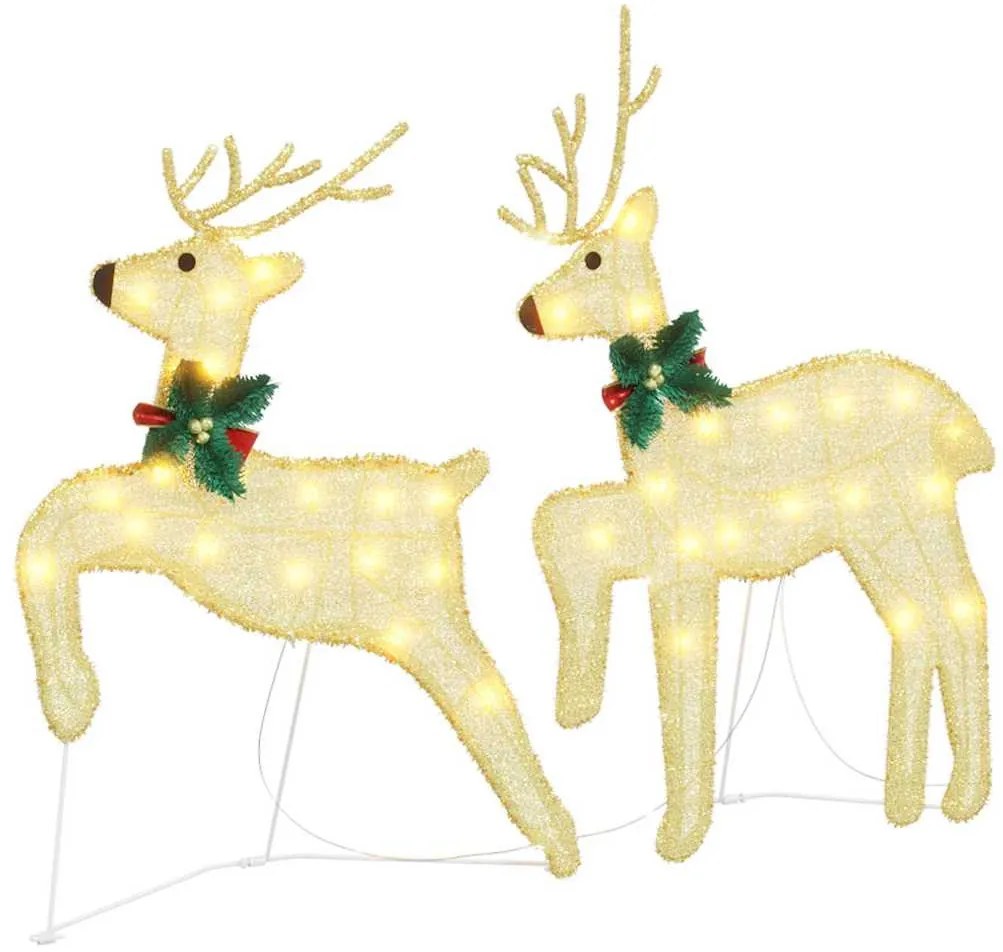 LED rénszarvasok 2 pcs Meleg fehér szövet