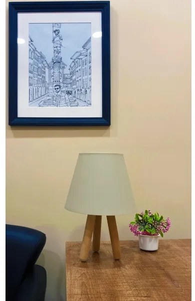 Asztali lámpa WOOD 1xE27/60W/230V bézs