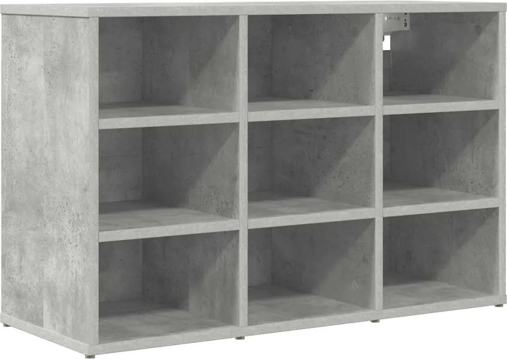 vidaXL Cipőszekrény polcokkal Beton szürke 77,5 x 30 x 51 cm Faanyag