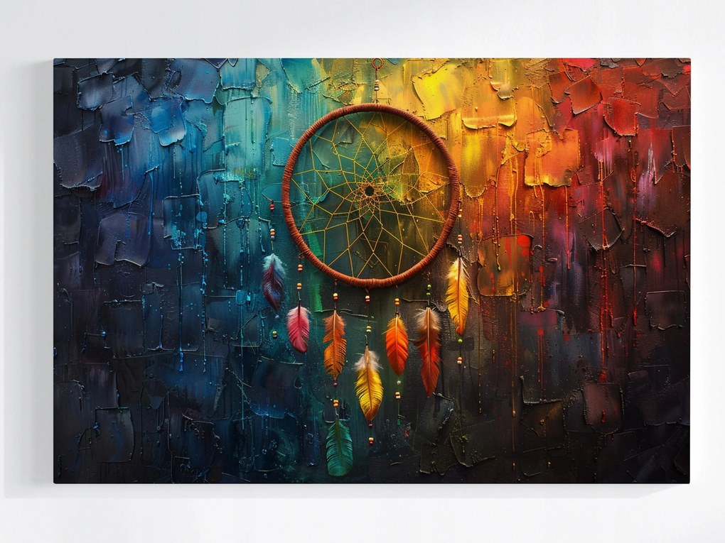 Poszter Álomfogó Dream Catcher Színes Amulett 60x40