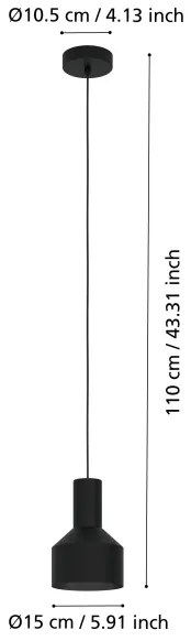 Eglo 99551 - Csillár zsinóron CASIBARE 1xE27/40W/230V