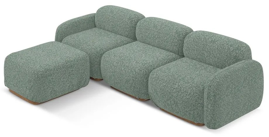 Világoszöld moduláris sarokkanapé (variálható sarok) Ailani – Makamii