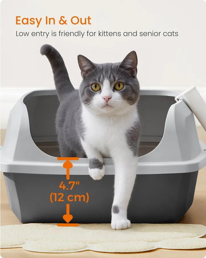 XL magas peremű macskaalmotartó tálca kiscicák és nagy macskák számára