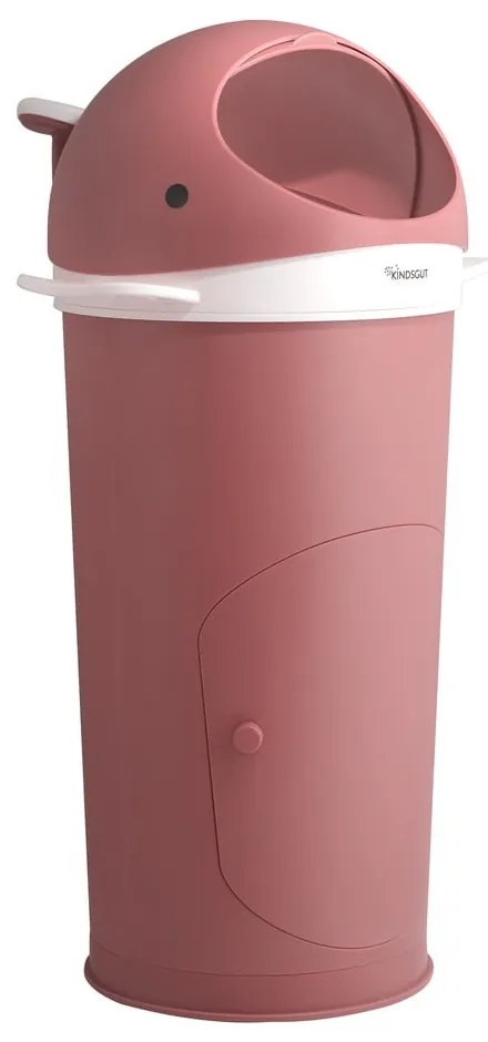 Sötét rózsaszín műanyag szemetes pelenkákhoz 25 l Whale – Kindsgut