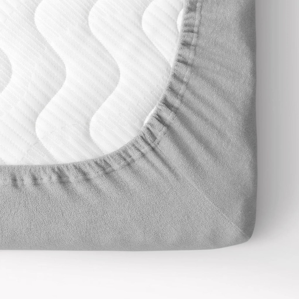 Goldea frottír gumis lepedő - szürke 90 x 200 cm