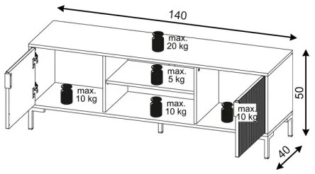 FLOP TV-állvány, fekete