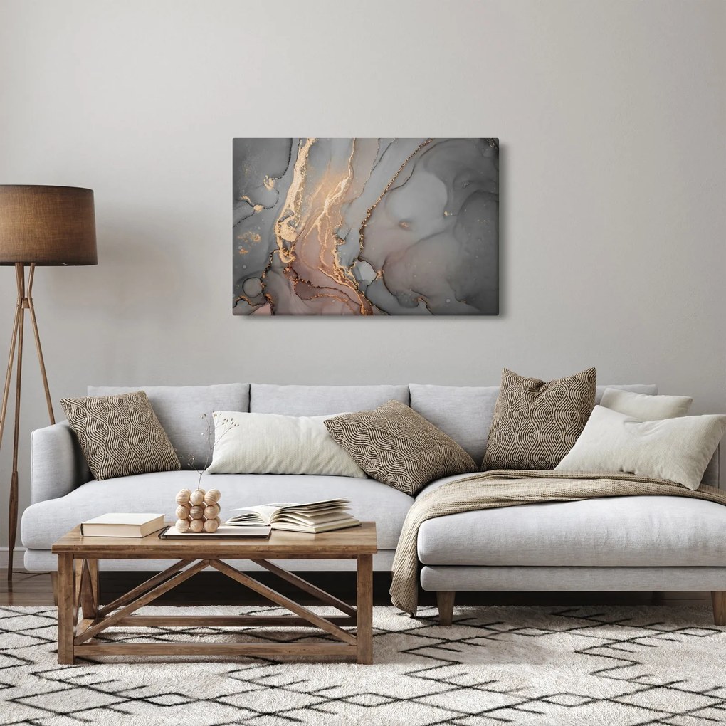 Kép - Szürke-arany márvány (90x60 cm)