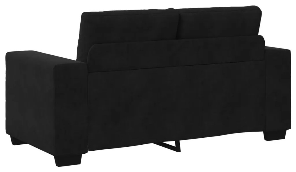 Kanapé Szett párnával 3 pcs Fekete 221 x 78 x 80 cm Bársony