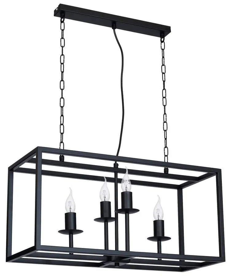 Csillár CARDIFF 4xE14/60W/230V fekete