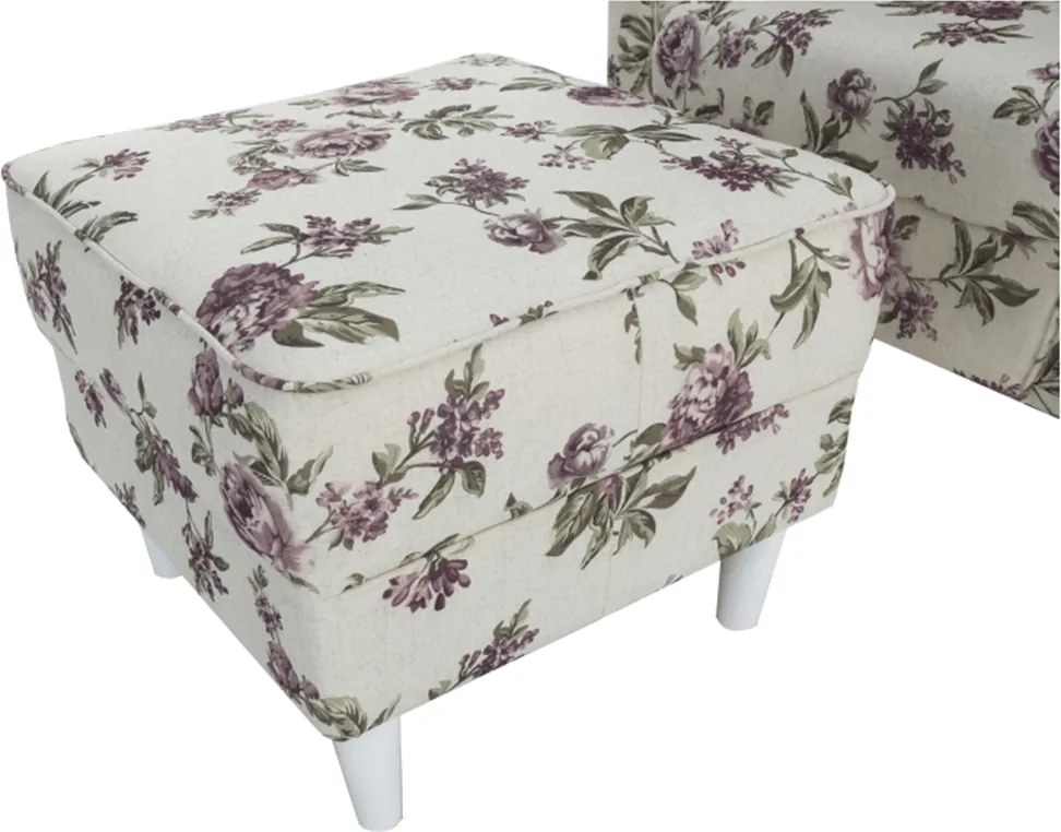 füles fotel puffal, szövet rose 18, ASTRID