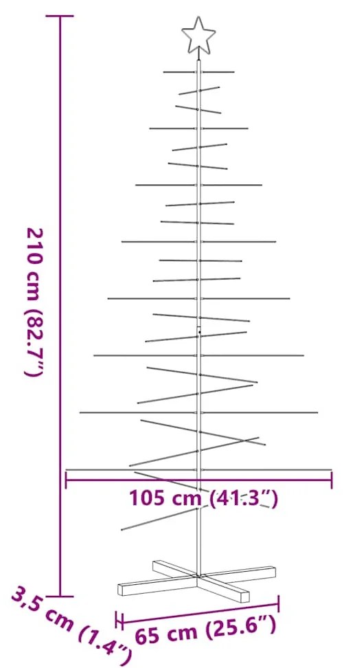 fekete fém karácsonyfa alap dekorációhoz 210 cm
