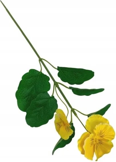 Mesterséges virág Árvácska ág Árvácska csúcs 33cm 1 db sárga