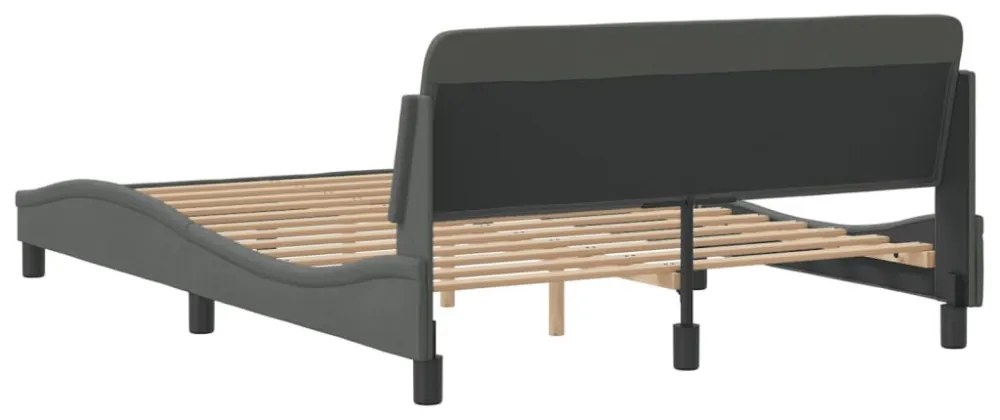 sötétszürke szövet ágykeret Dover 140 x 190 cm