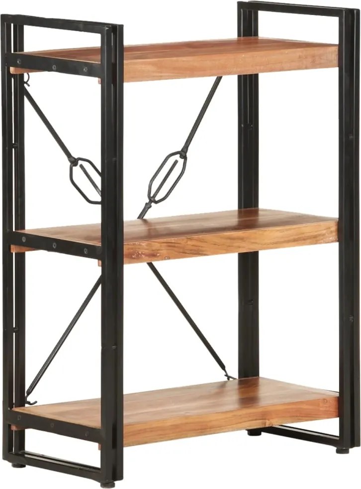 vidaXL 3 szintes tömör akácfa könyvespolc 60 x 30 x 80 cm