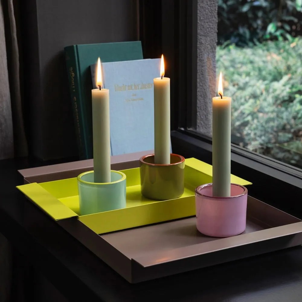 Üveg gyertyatartó készlet teamécseshez 3 db-os – Remember