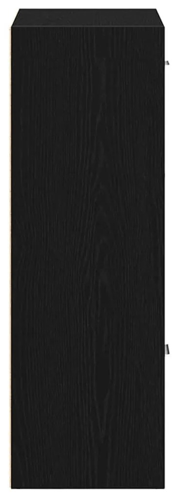 fekete tölgy szerelt fa könyvszekrény/szobaosztó 60,5x30x90 cm