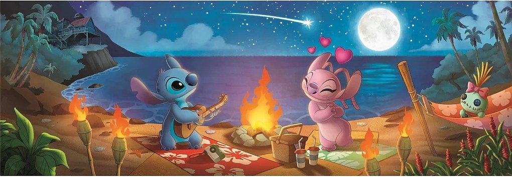 Disney Lilo és Stitch, A csillagkutya Campfire 1000 db-os panoráma Compact puzzle Clementoni