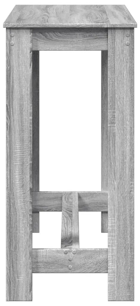szürke sonoma színű szerelt fa bárasztal 102 x 50 x 103,5 cm