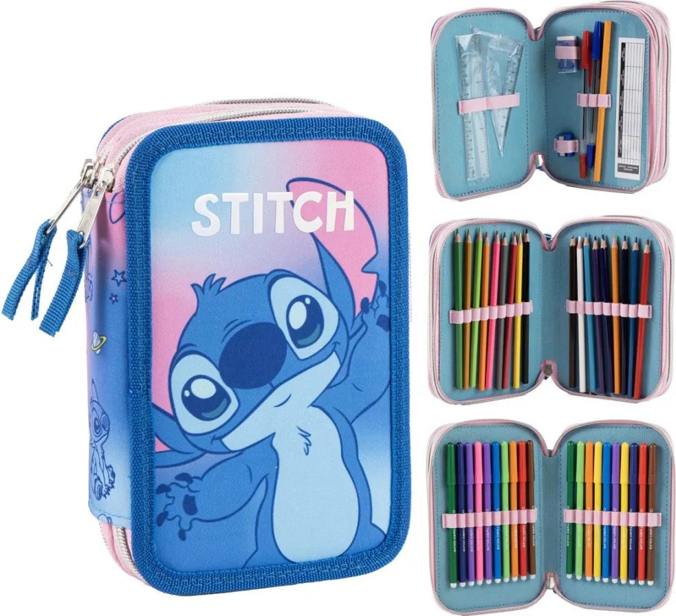 Disney Lilo és Stitch, A csillagkutya Galaxy tolltartó töltött 3 emeletes