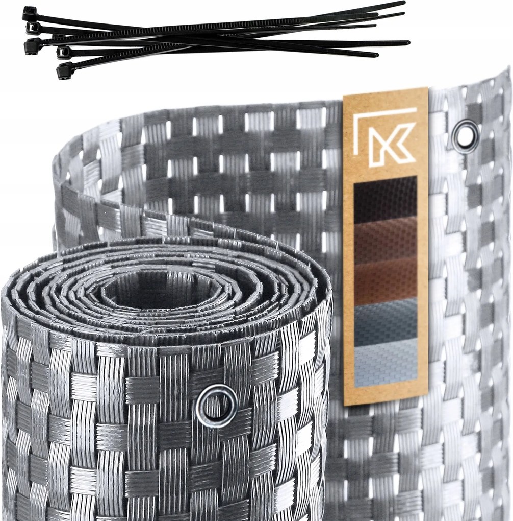 Technorattan Erkélyvédő 0,9x3m Szürke Világos Szőnyeg Erkély Terasz Prémium