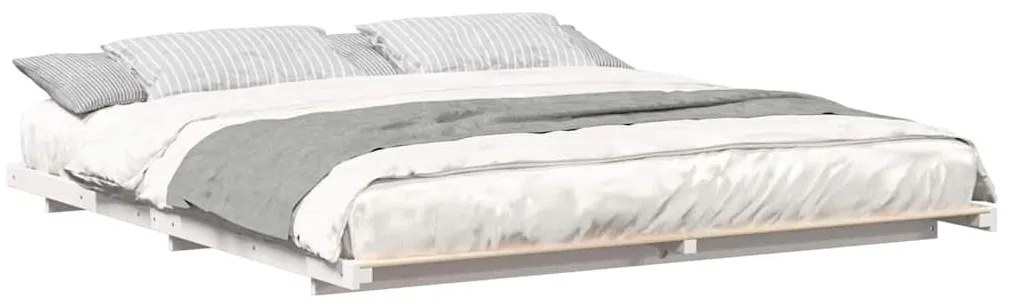 vidaXL Földi ágykeret Fehér 180 x 220 cm Tömör fenyőfa