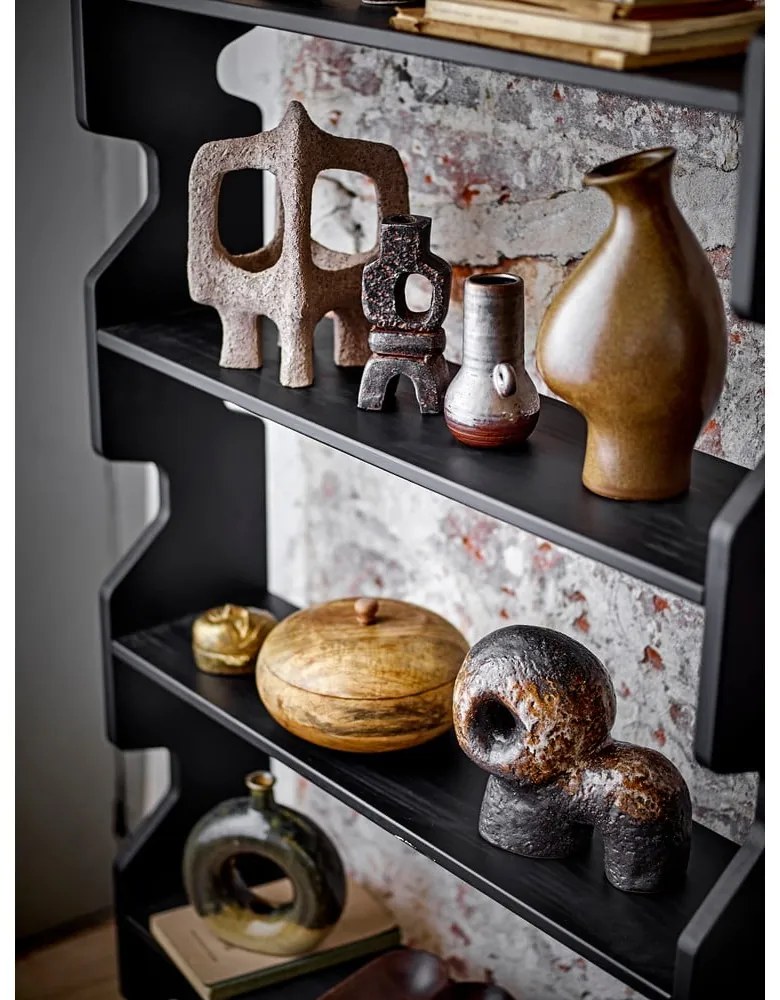 Fekete borovi fenyő könyvespolc 84x140x20 cm Savoya – Bloomingville