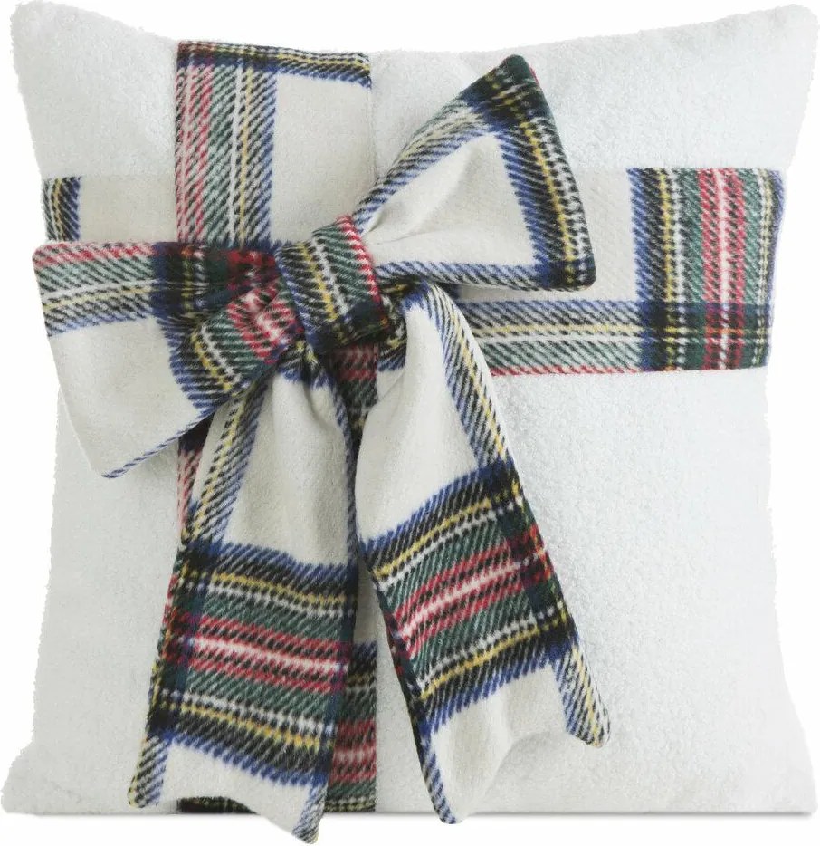 Karácsonyi díszpárnahuzat Jancsi 45x45 cm fekete masnis