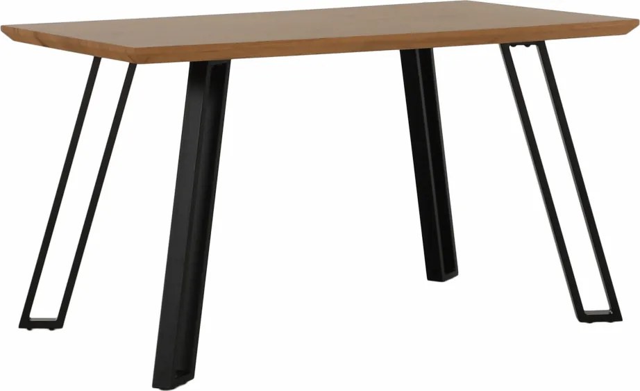 Étkezőasztal, tölgy/fekete, 140x83 cm, PEDAL