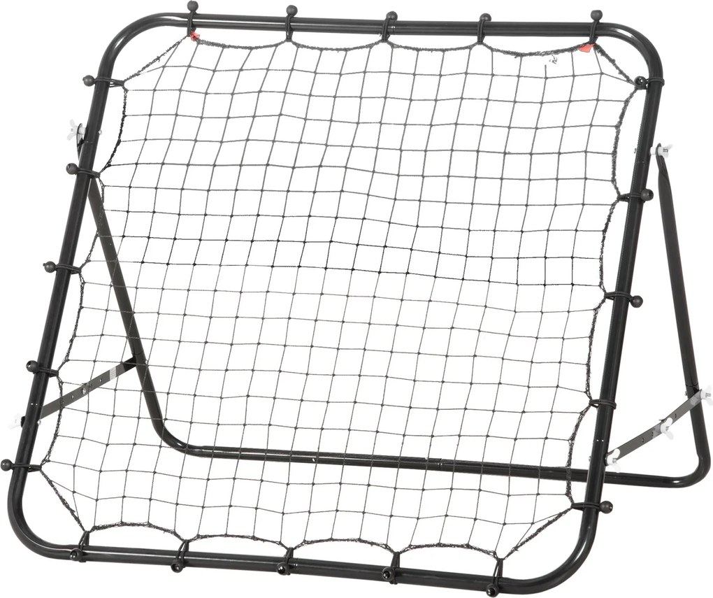 HOMCOM Futball Rebounder, Visszapattintó Háló, Fém Keret PE Szövetből, Visszapattintó Fal Baseballhoz és Kosárlabdához, Cél Fiatalok Edzéséhez 96x80x9