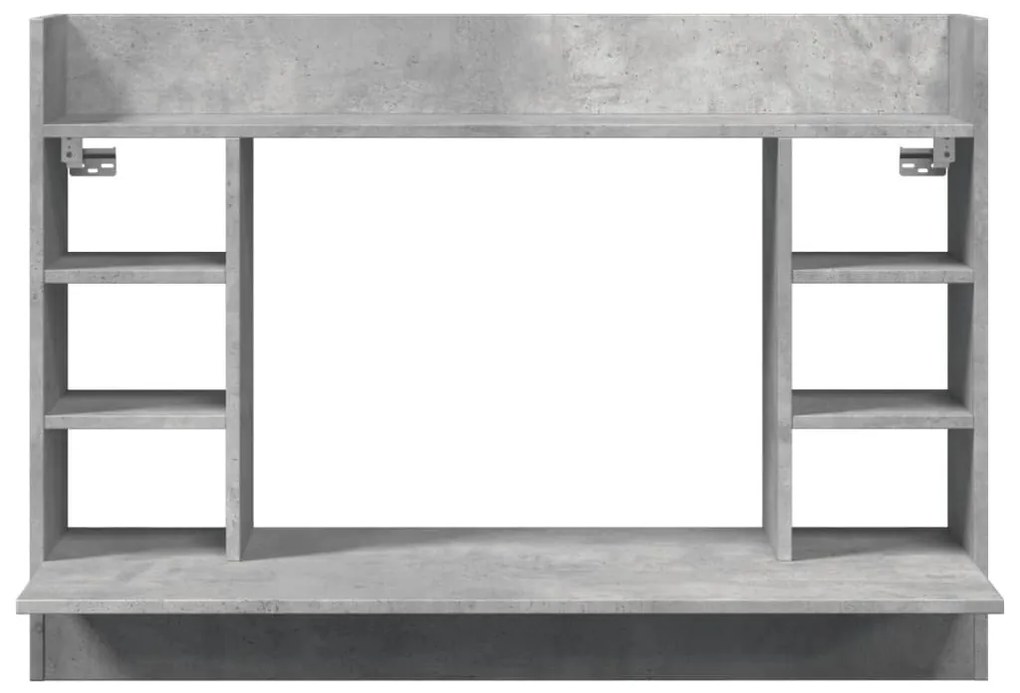betonszürke szerelt fa falra szerelhető íróasztal 105x48x75 cm