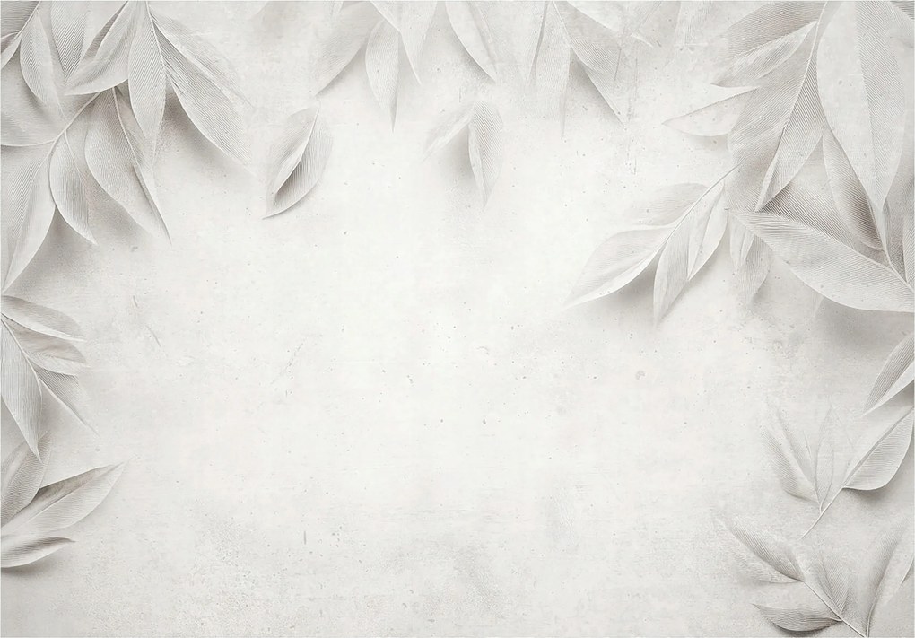 Fotótapéta Levelek Beton Szürke Konyha Hálószoba Nappali Tapéta 300x210