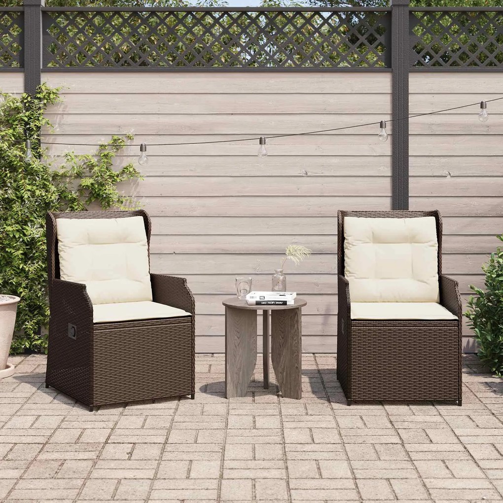 vidaXL Kerti pad 2 pcs Barna polirattan