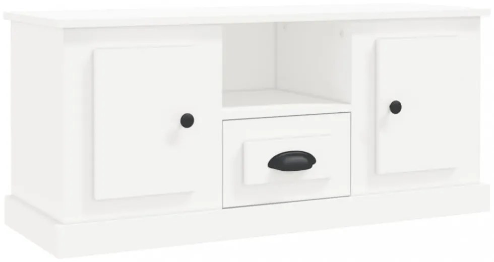 fehér szerelt fa TV-szekrény 100x35,5x45 cm