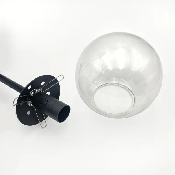 Brilagi - MALIVA felületre szerelhető csillár 4xE14/15W/230V fekete/átlátszó