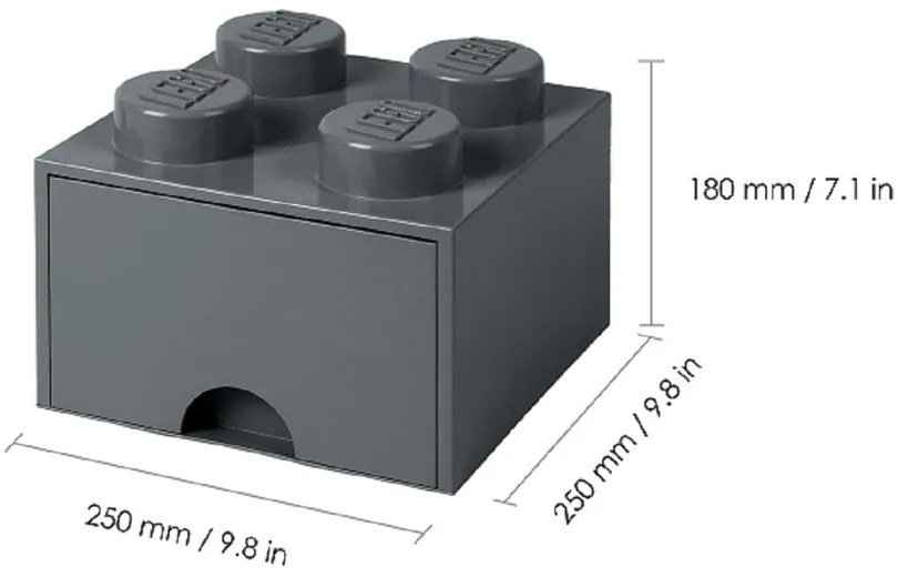 Sötétszürke fiókos tárolódoboz - LEGO®