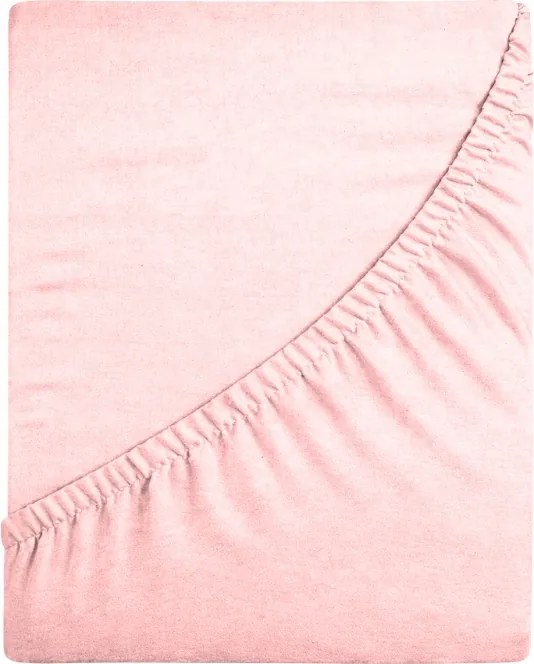 Jersey Gumis Lepedő 220x200 Vastag DeLux 155g Púder Rózsaszín