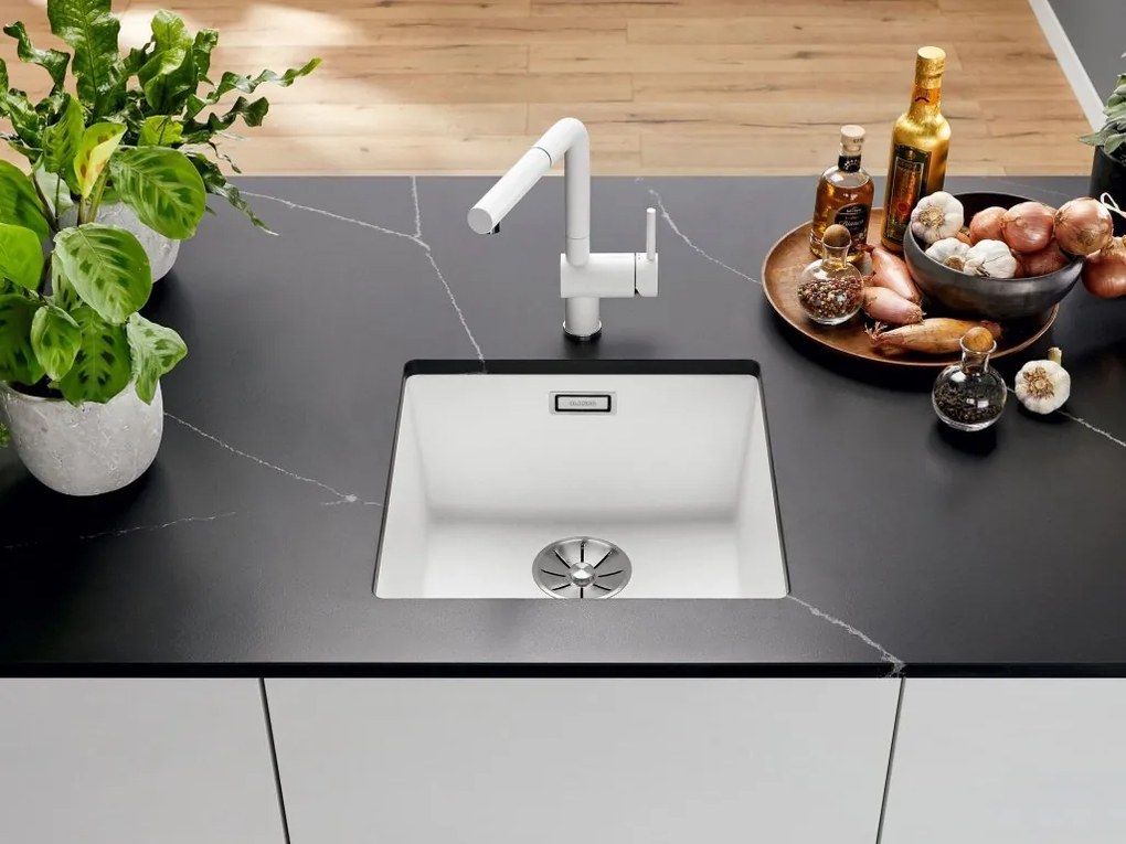 Blanco Subline 400-U, szilgránit mosogató a munkalap alatt 400x400x190 mm, 1 kamrás, szürke vulkán, BLA-527349