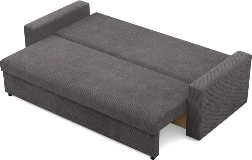 Zeus kanapéágy, kordbársony, bonell töltet, egyenes kartámasz, szürke