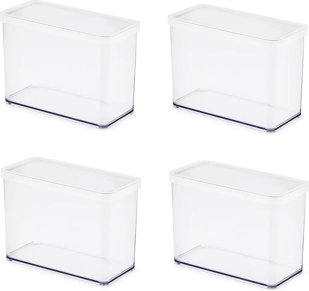 Rotho Set Loft ételtároló 4 darabos, űrtartalom 2,1 l, fehér zár