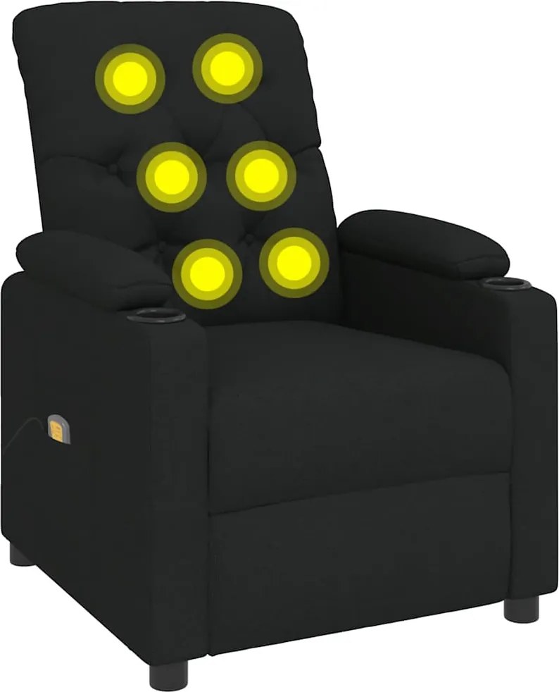 vidaXL fekete szövet masszázsfotel
