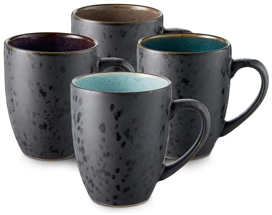 Fekete-sötétkék kerámia bögre szett 4 db-os 300 ml Gastro Black/Mix – Bitz