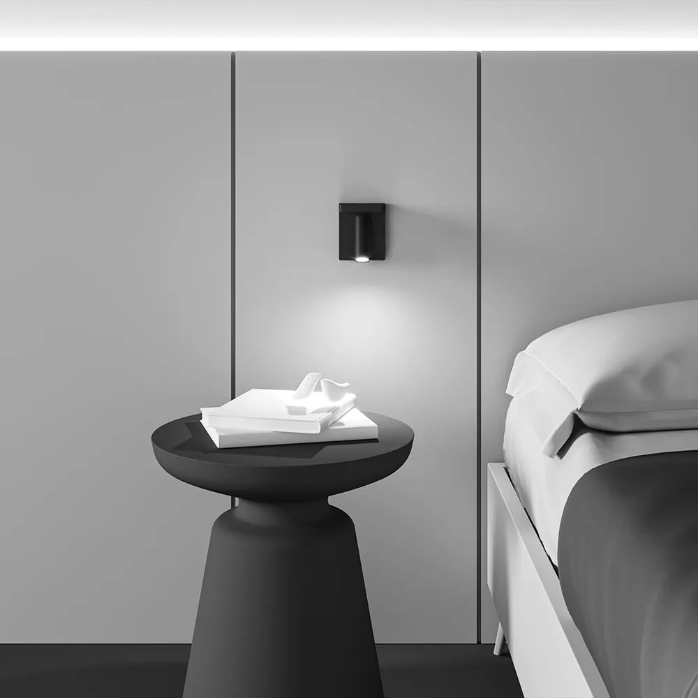 C179WL-L7B2.7K-DE Aron Alumínium Fali Lámpa Fekete Színű LED 7 W 2700 Kelvin 400 Lumen IP20