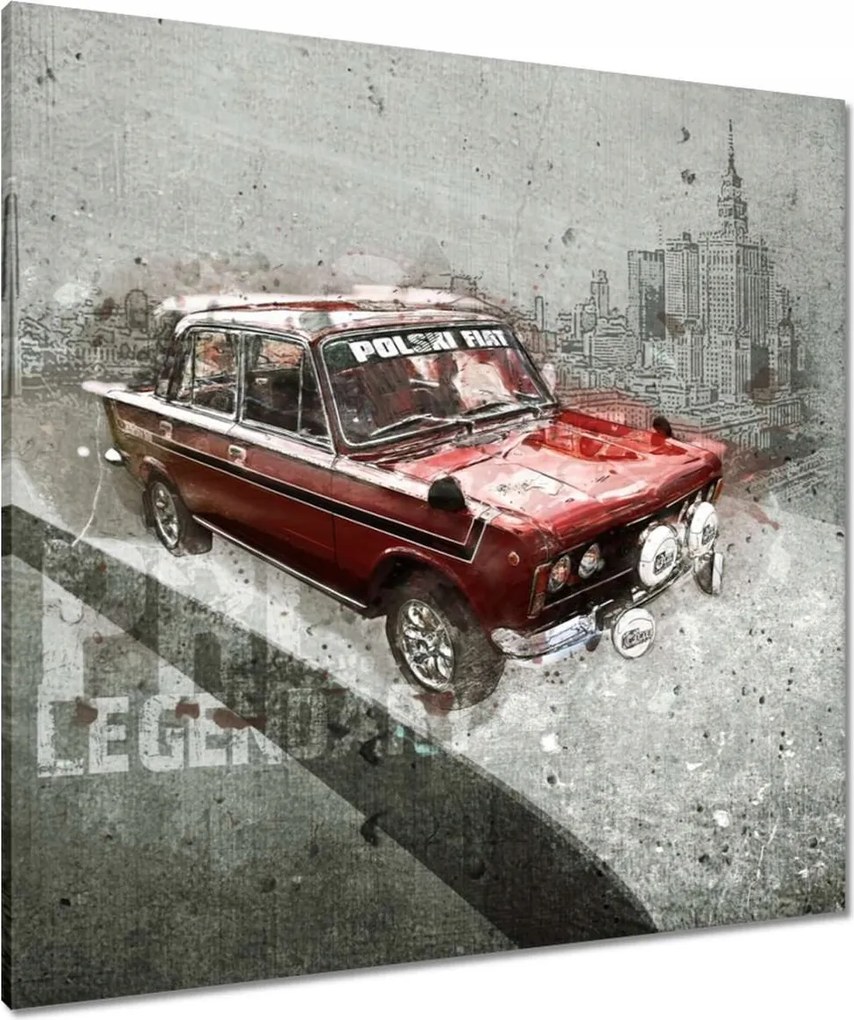 Vászonkép 80x80 Piros Nagy Fiat 125p