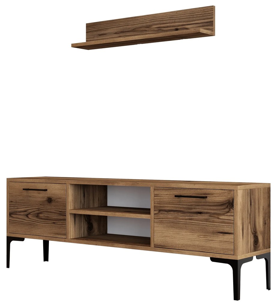 TV szekrény "RIGA" 140x48x30cm, diófa színű